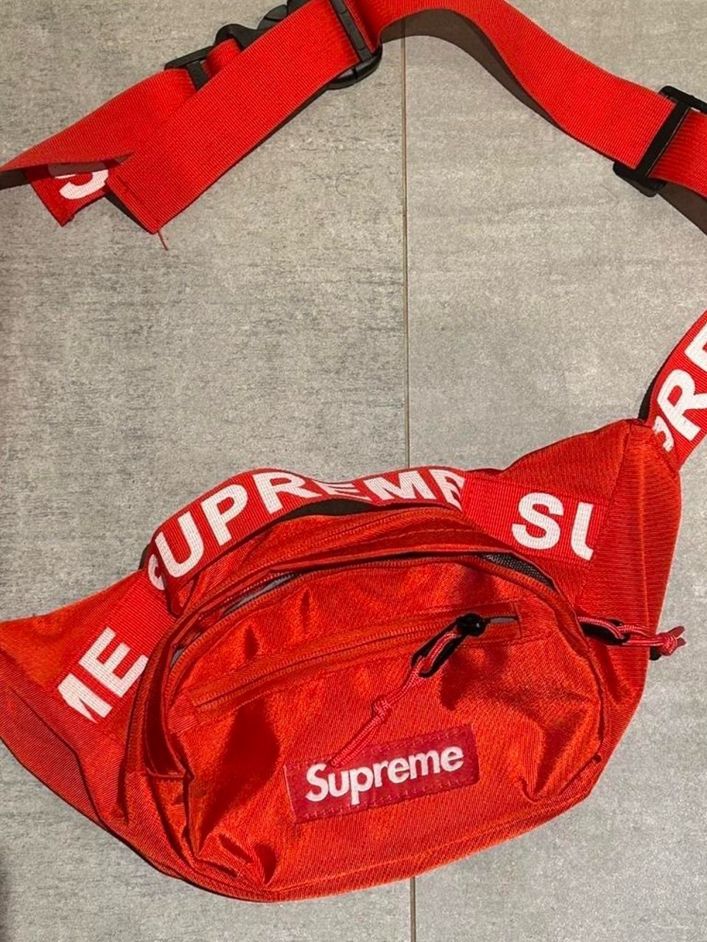 Supreme Red Waist Bag with Logo Strap